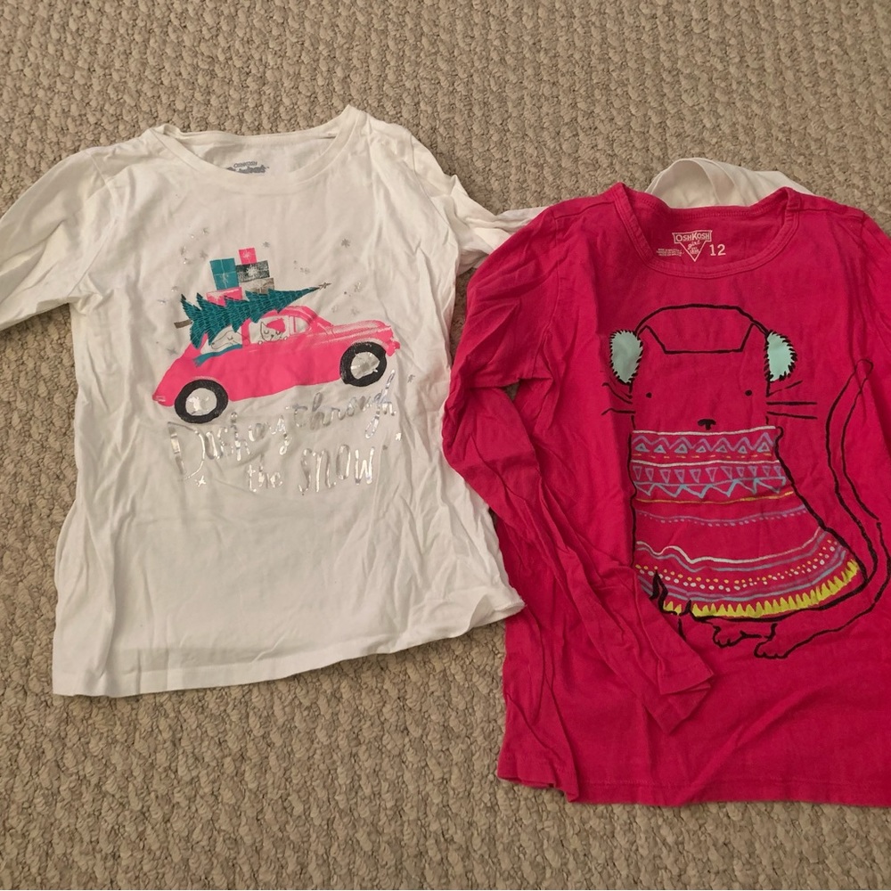 Oshkosh Holiday Christmas Tops T-shirts Tees 10 12